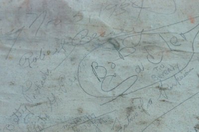 Grafitti on Back of Stage Drop, 1930s
