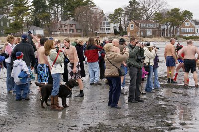 Crowd on the Beach During Action.