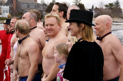 Swimmers Pose before Plunge.