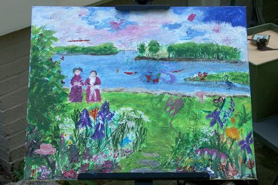 Paint on Easel, in Progress