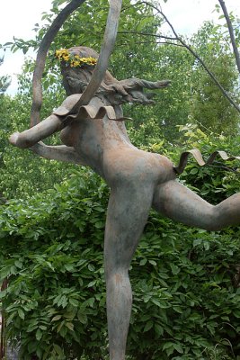 Running woman sculpture