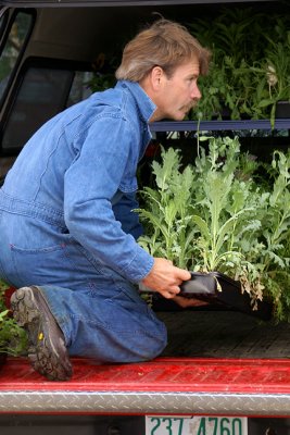 Mark Boutilier Loading Truck at UNH Greenhouses