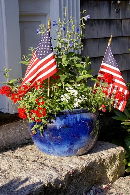 Planter with Flags, Main Street