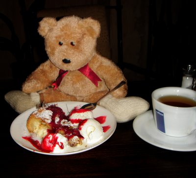 I was not able to see any birds, but I can see this dessert very clearly!