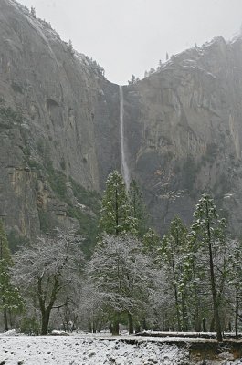 Bridalveil Falls in the winter