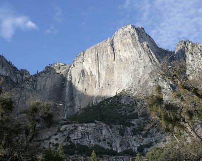 Yosemite falls in early winter in the AM