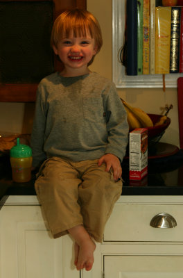 Helping Dad cook!