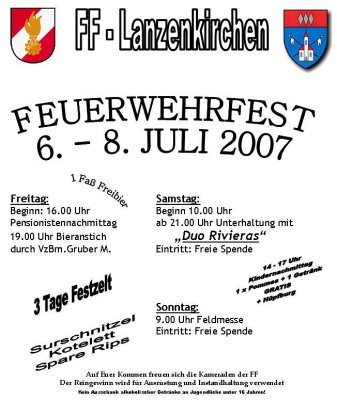 Feuerwehrfest Lanzenkirchen, 6. Juli 2007
