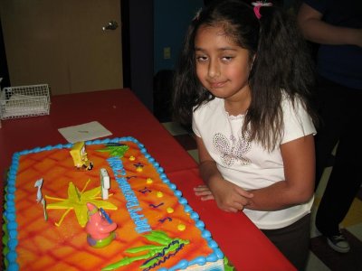 Zoya with her Birthday Cake