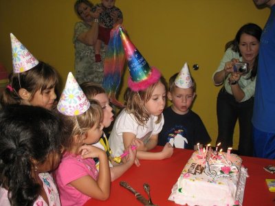 Blowing out the candles