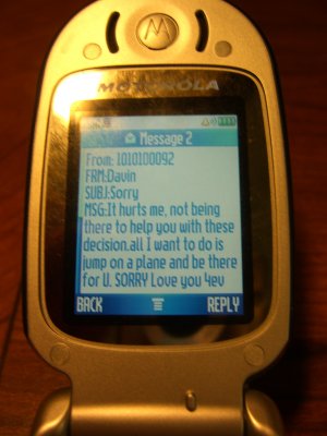 Text Message from Iraq Reflection