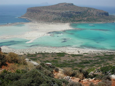 The Balos peninsula, its lagoon and beaches