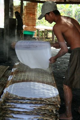 Rice cake, use to make noddles. My Tho - Vietnam