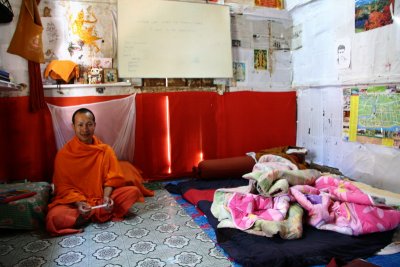 Bedroom of a monk, where 3 monks stay - Luang Prabang  - Laos