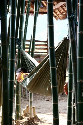 Sleeping in the hamac, Vang Vieng, Laos