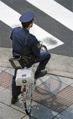 Police man in a bike