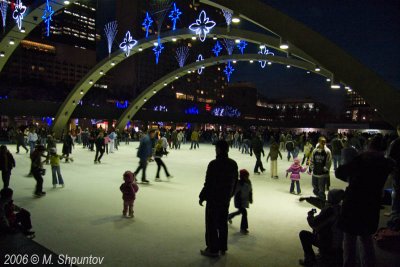 Nathan Phillips Square Ice Rink. Toronto, Christmas