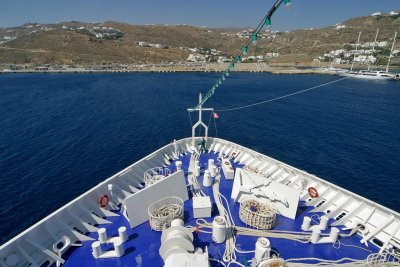 Arriving at Mykonos Island