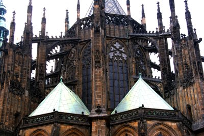 Cathedral side view of spires