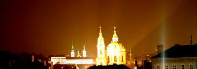 Prague Night Skyline