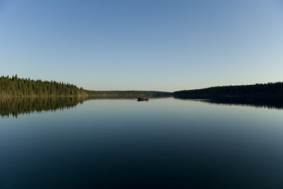 Fishing on Blue Lake - Wide Angle