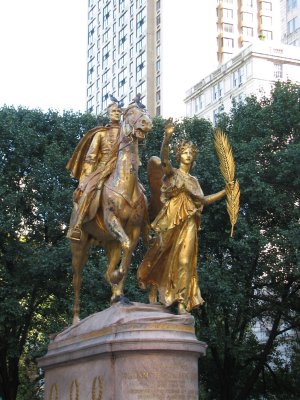 Golden Statue of William Tecumseh Sherman