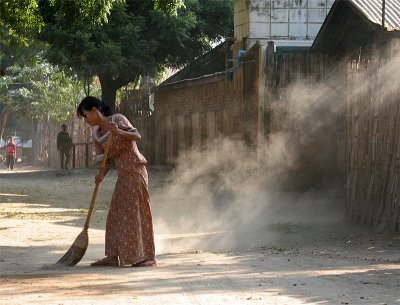 Woman Sweeping A Road (Dec 06)