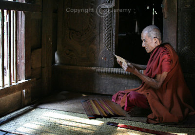 Monk Reading Scriptures, Bagan (Dec 06)