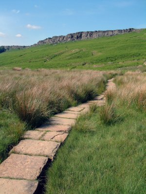 Stanage and the flagged path