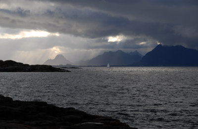 Yacht and wild sky wide