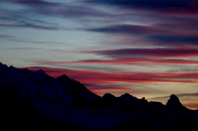 Skyline from Bettmeralp - Cervino/Matterhorn on the right