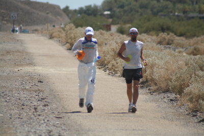 Just after Furnace Creek Checkpoint.  Rick is the first to pace.