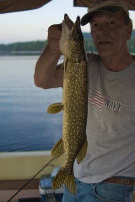 Richie with a pike caught off the weedline