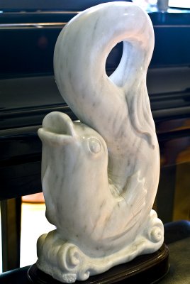 mythical fish 2 oblique - Carrara marble