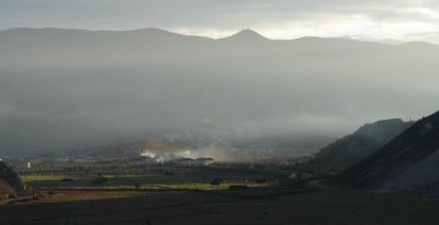 Chun Chan Lama Temple in the morning mist