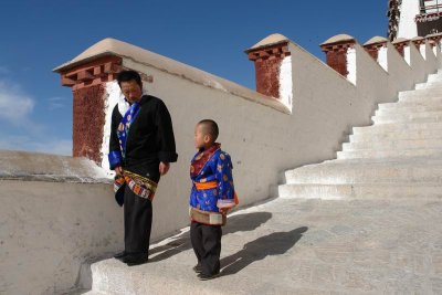 Father and son in Potala Palace