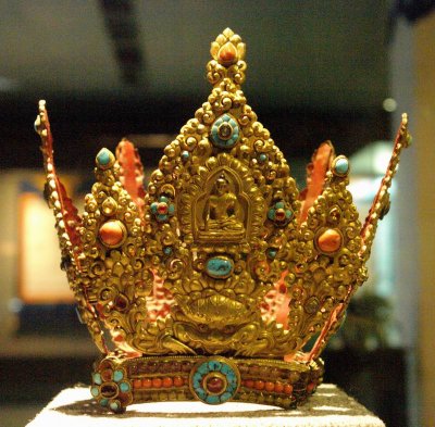 Bedecked Crown with 5 Dhyani Buddhas, 19 Century