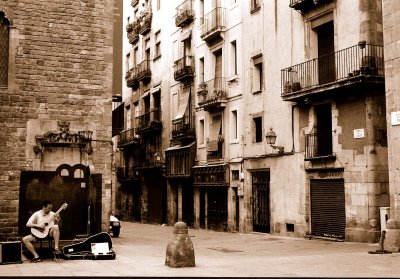 Street singer in Barcelona