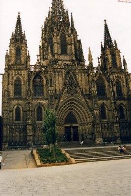 Facade of Sagrada Familia church in Barcelona