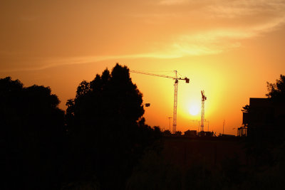 Coucher sur les Grues