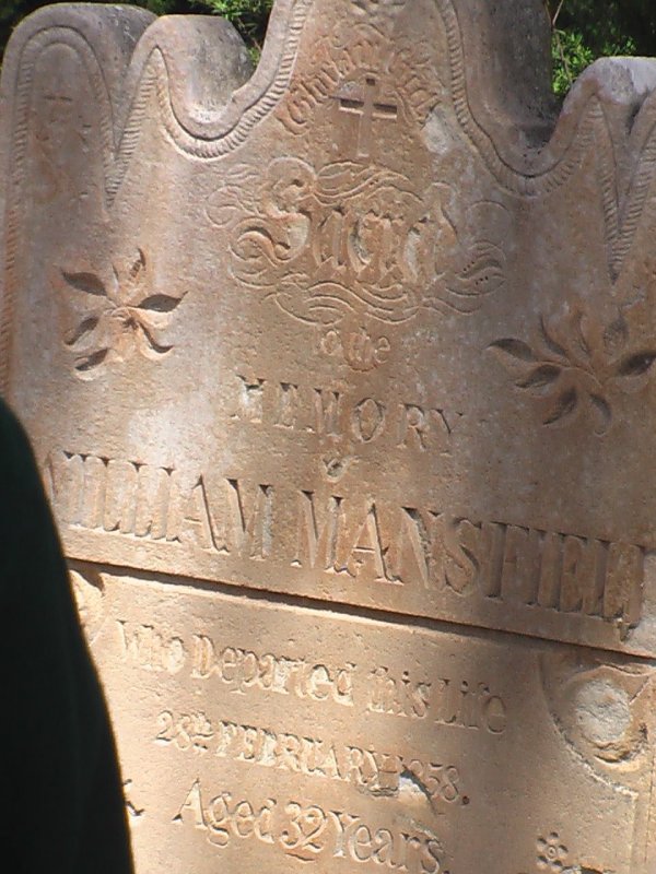 Detailed stone work on tombstone