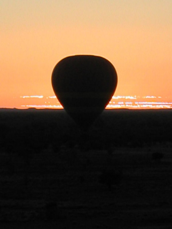 Hot air balloon at 4:30 am over the Outback