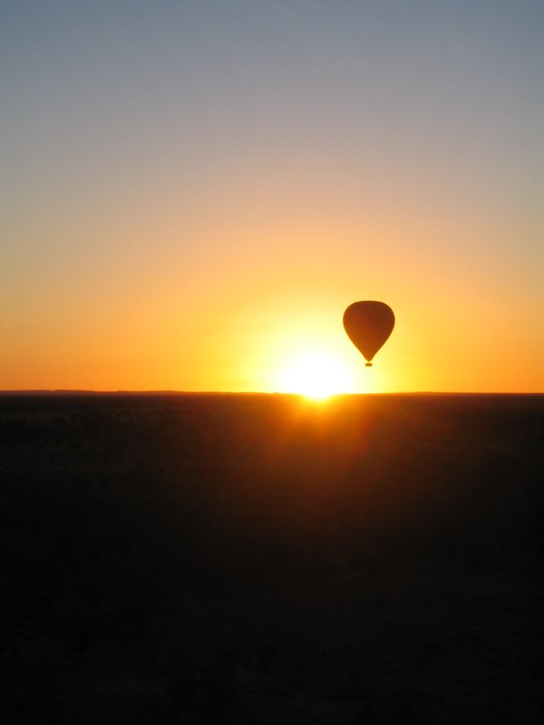 hotair balloon at sunrise