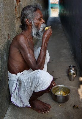 Eating in a small corridor