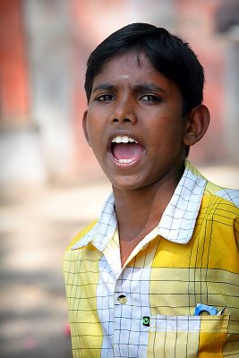 Young salesboy at Alagar Kovil