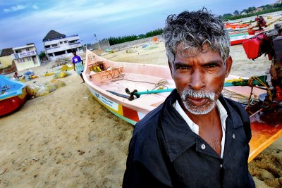 A fisherman from Mamallapuram