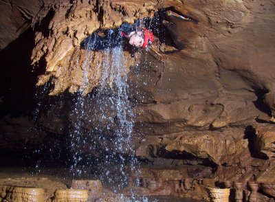 Joe Martin in Parks Grotto Falls