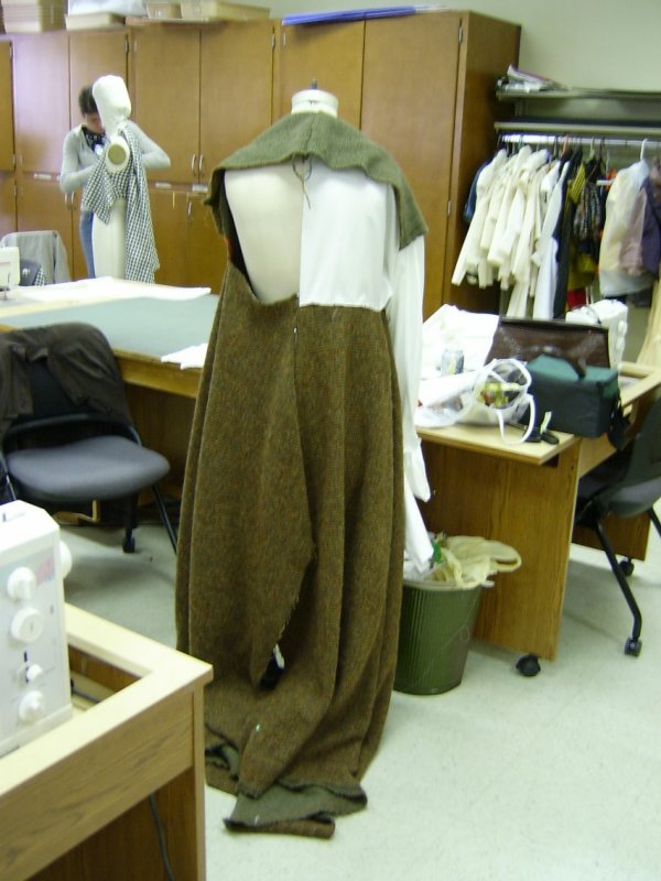 Coat on Form with Muslin Sleeve & Back