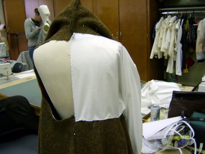 Close up of Back Muslin with Collar Raised