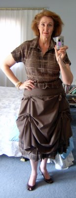 Blouse & Draped /Ruched Skirt